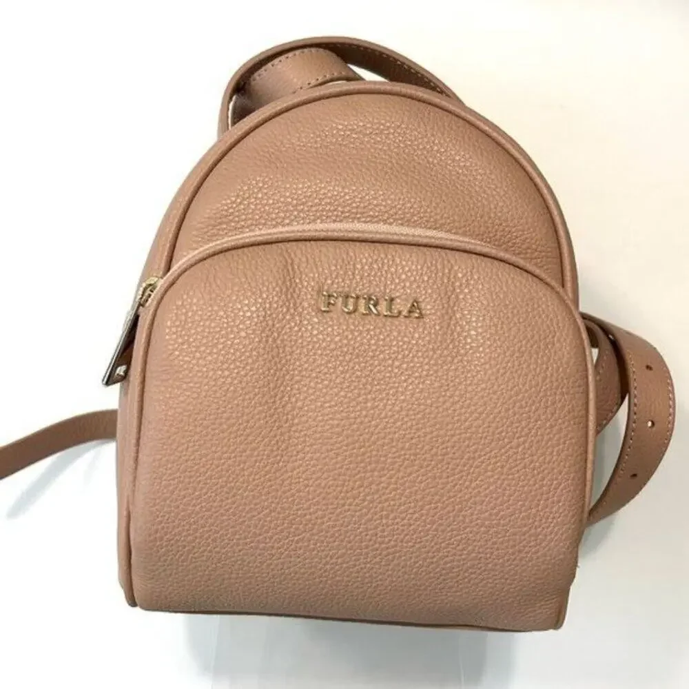 Furla Frida Mini backpack in Moonstone ( pale pink) with Rose Gold hardware New